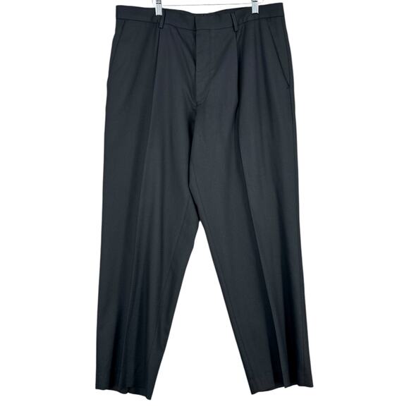 Murano Black Pleated Wool Bamboo Blend Stretch Classic Dress Pants 38 x 30 - Picture 1 of 7